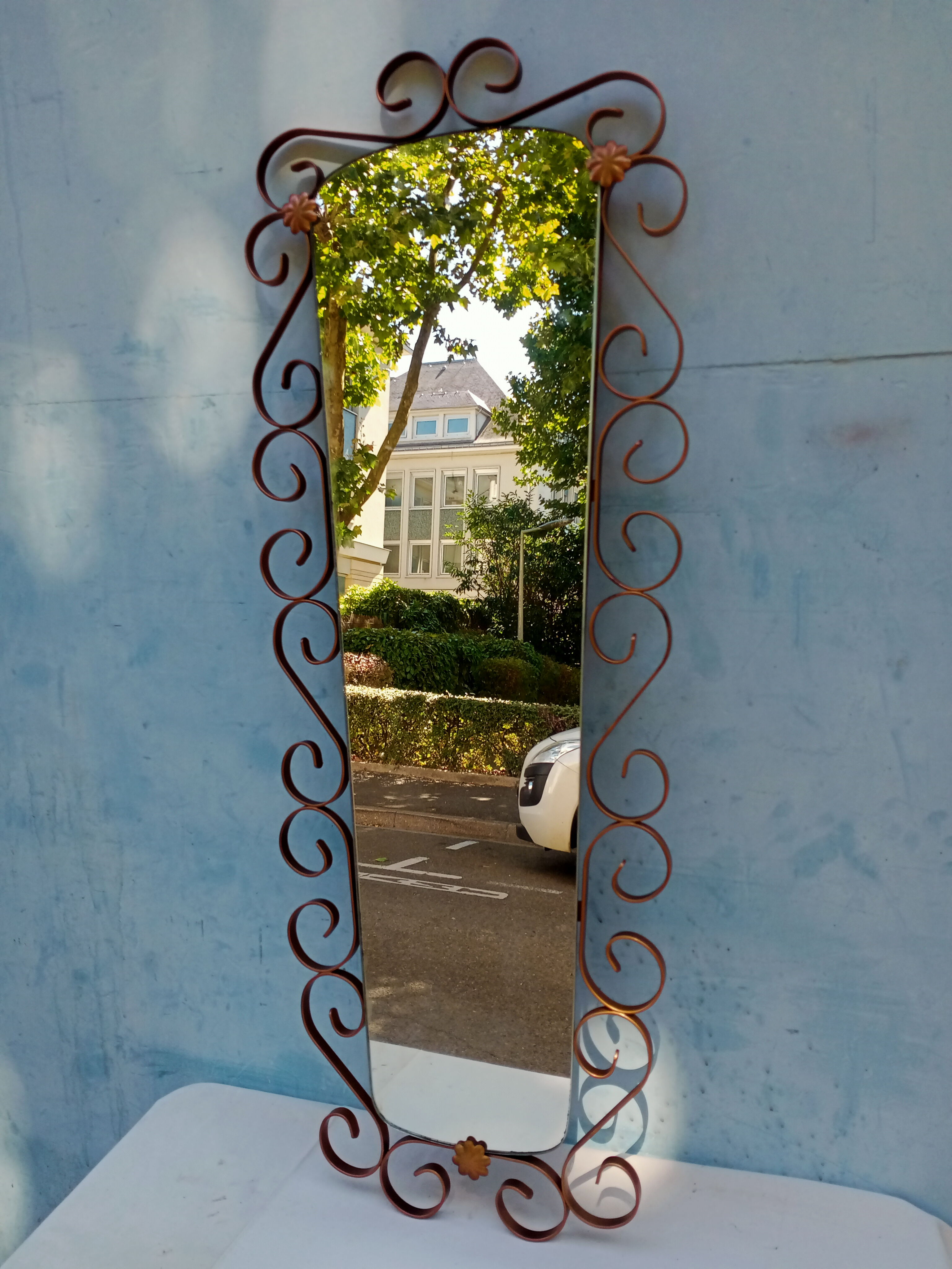 Wrought iron mirror 1960 117x46cm