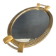 Plateau Art déco en aluminium doré bois et miroir