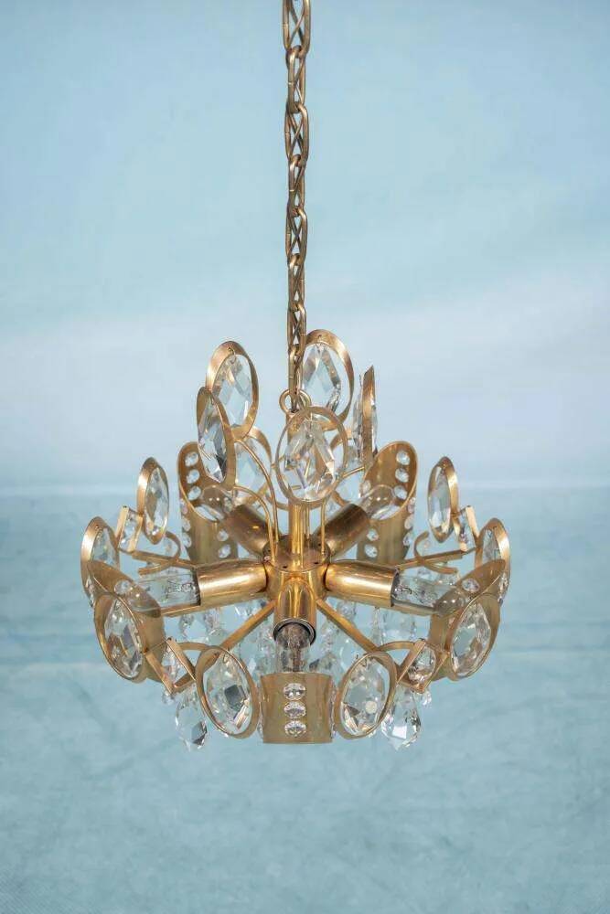 Lustre Palwa milieu du siècle en cristal