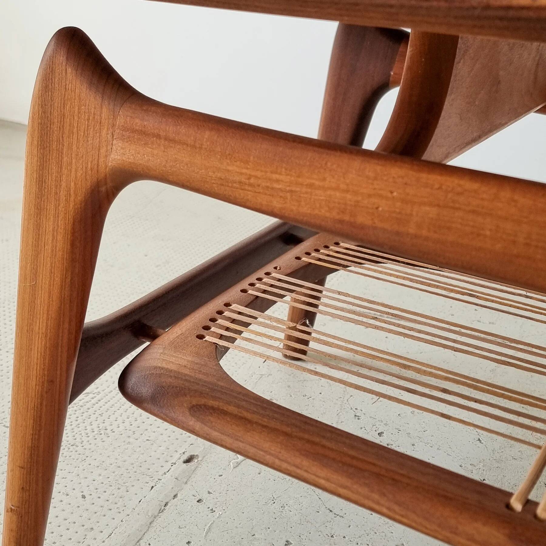 Teak coffee table by Louis Van Teeffelen with tile inlay.