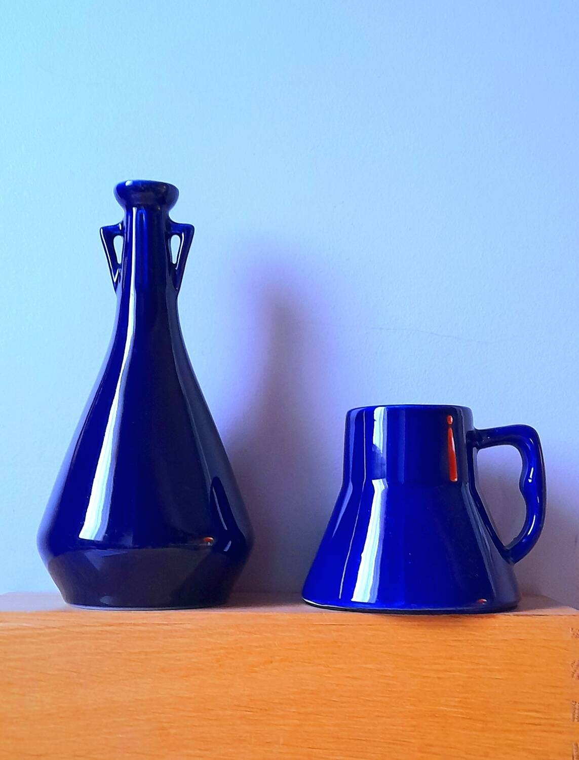 Set of cobalt blue vases
