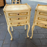 Pair of hand-painted Venetian bedside tables – baroque style