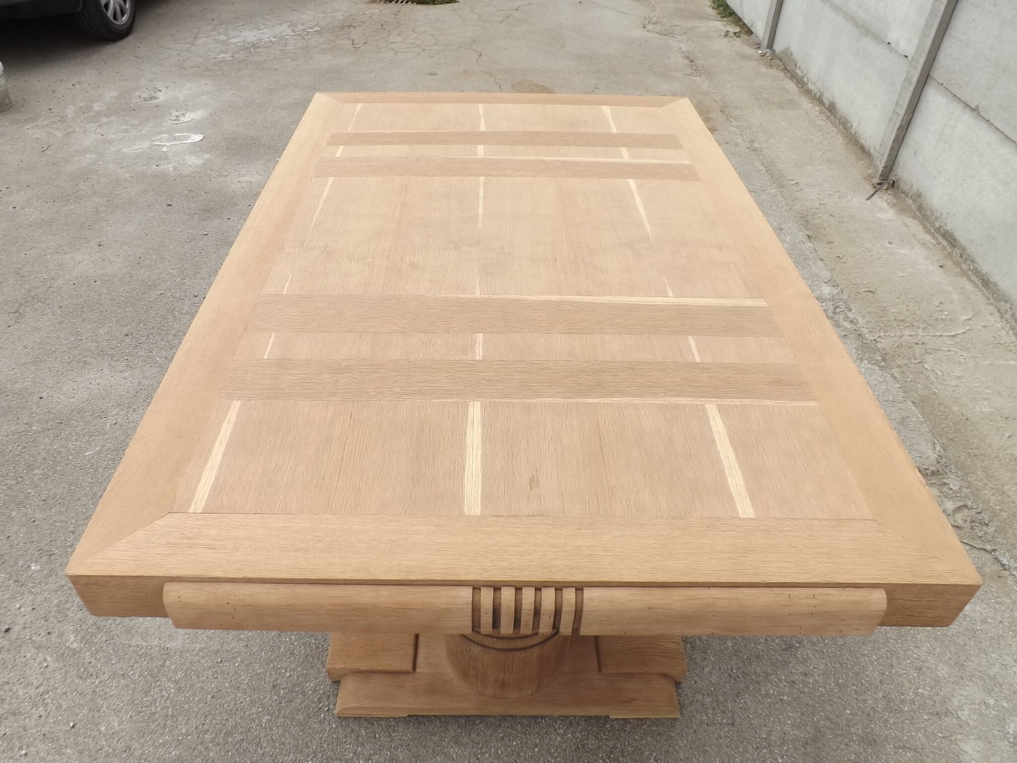 Oak table by Charles Dudouyt brutaliste art deco 1930