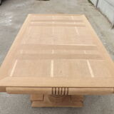 Oak table by Charles Dudouyt brutaliste art deco 1930