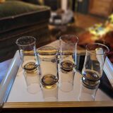 4 amber long drink glasses – 1970s