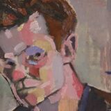 Original XL Swedish oil on canvas – portrait by Pär Thorell – dated 1955 – vintage & framed – 93 × 76 cm