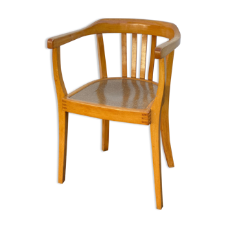 Bentwood and Pine Slat Arm Chair