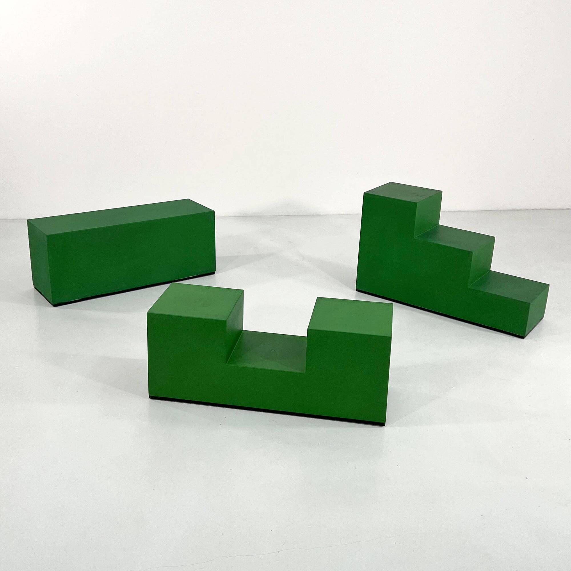 Set of 3 coffee tables Gli Scacchi by Mario Bellini for B&B Italia.