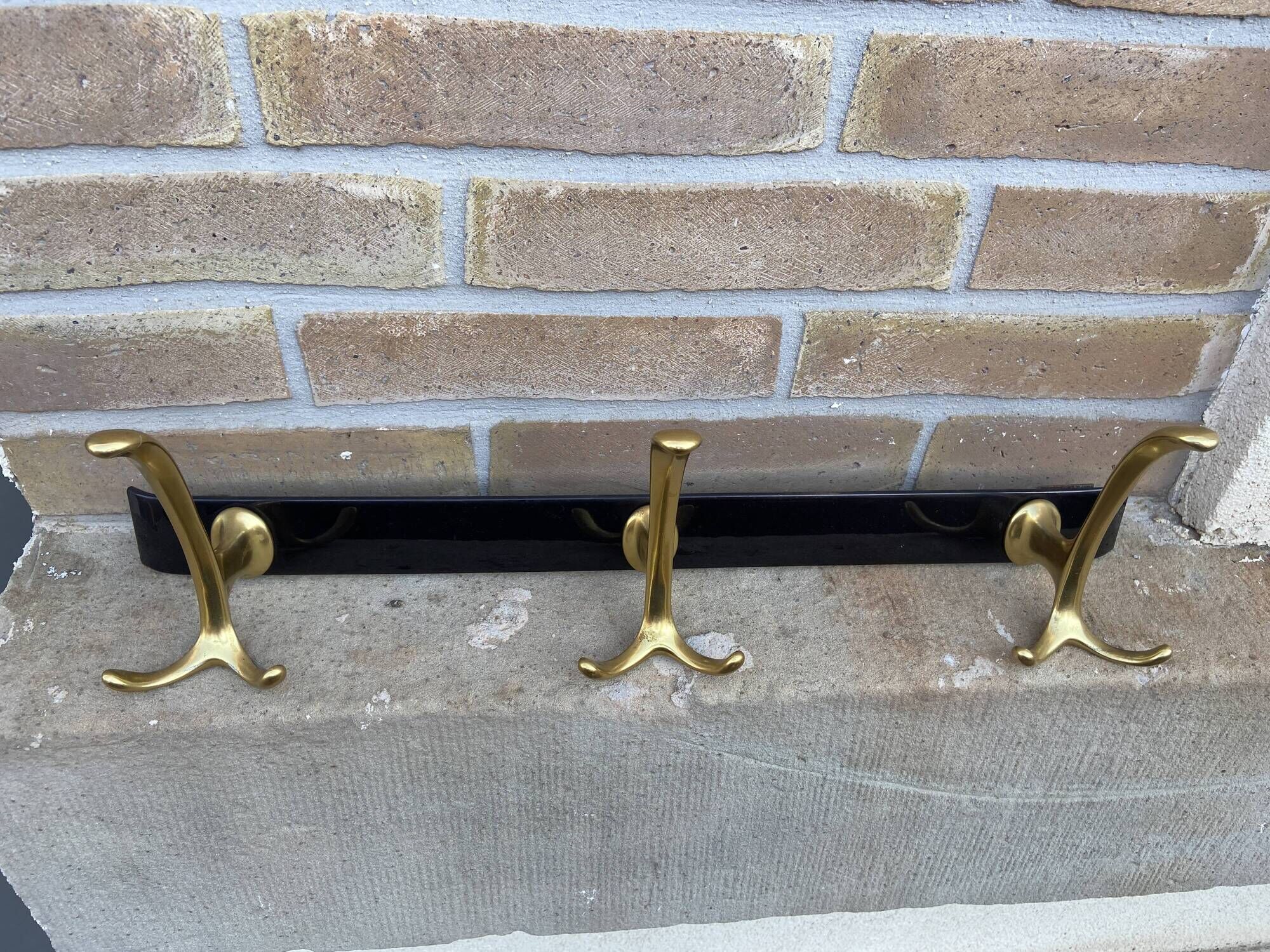 Vintage wall coat rack mid-century hooks 1960s