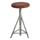 Industrial Style Round Metal Stool (c.1950) #9