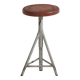 Industrial Style Round Metal Stool (c.1950) #9