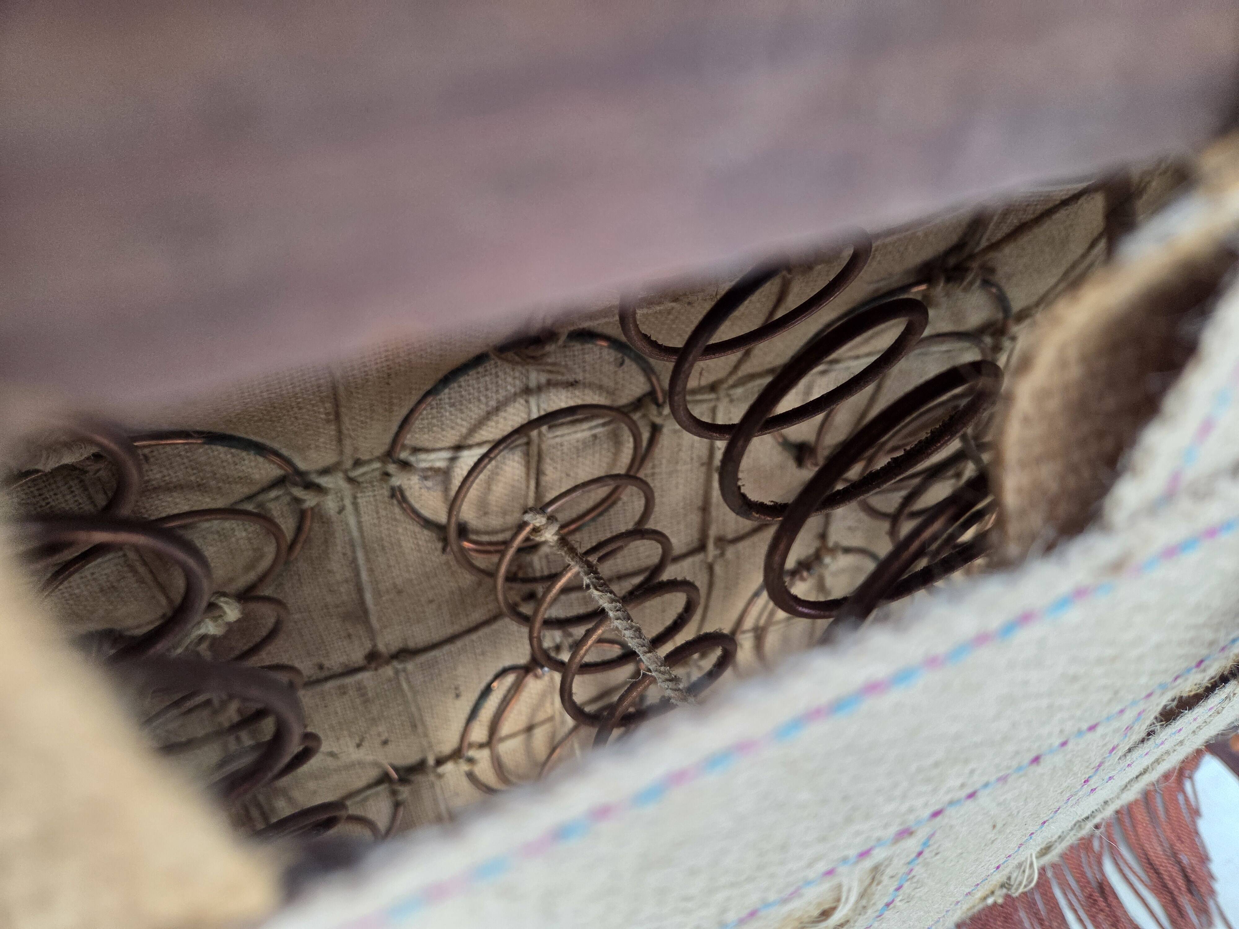 1960s, Danish 2-seater sofa, red furniture velour, ash wood legs.