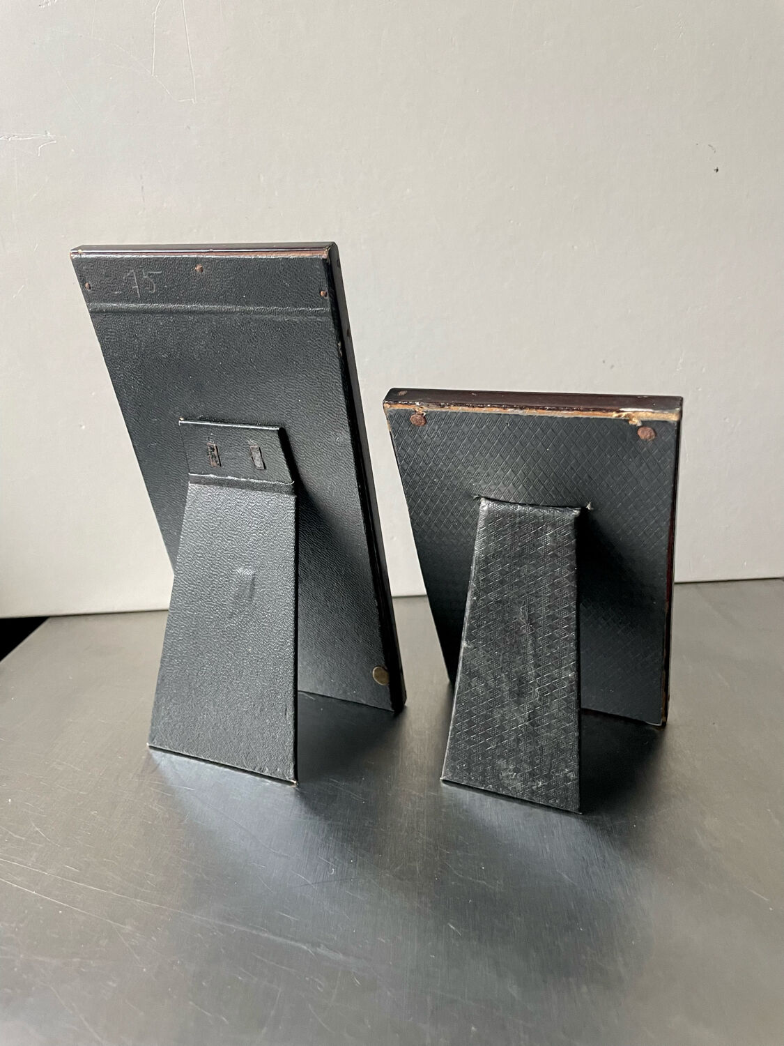 Pair of art deco mahogany frames