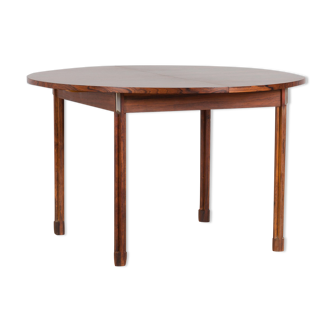 Table à manger italienne extensible ronde du milieu du siècle en palissandre par Stildomus