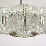 Vintage Sculptural Glass Pendant Lamp by Kamenický Šenov, 1970s