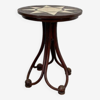 Table-guéridon Thonet en hêtre des années 1900