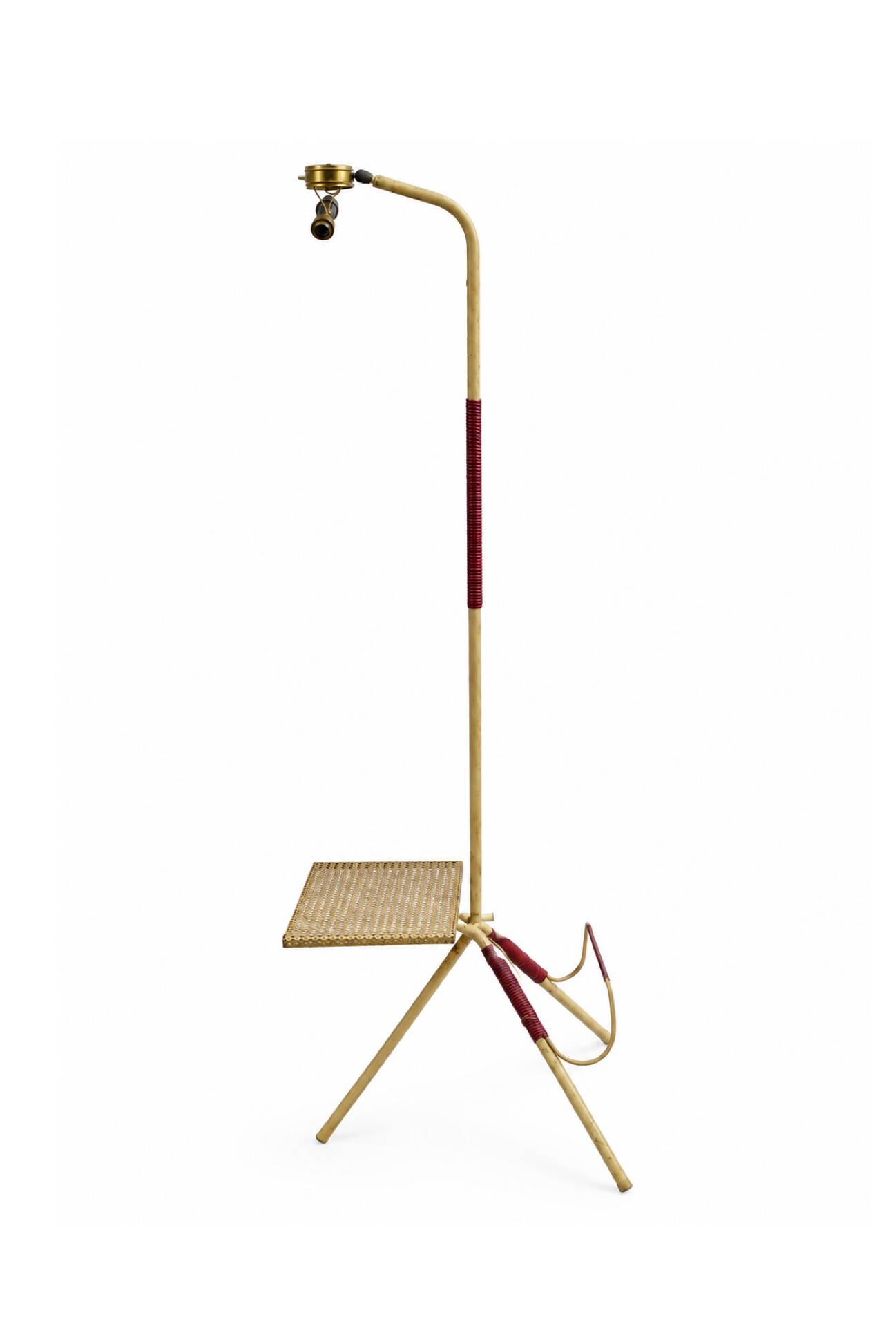 Floor lamp reading lamp diabolo perforated metal 1950s