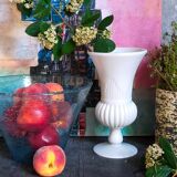 Antique milk glass baluster vase early 20th century