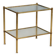 Vintage coffee table in brass and glass, 1970s.