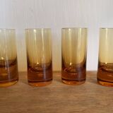 4 verres ambrés, années 60