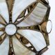 Rare Brutalist Italian Glass Paste and Wrought Iron Table Lamp by Longobard
