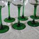 6 colored white wine glasses from Alsace in very good condition