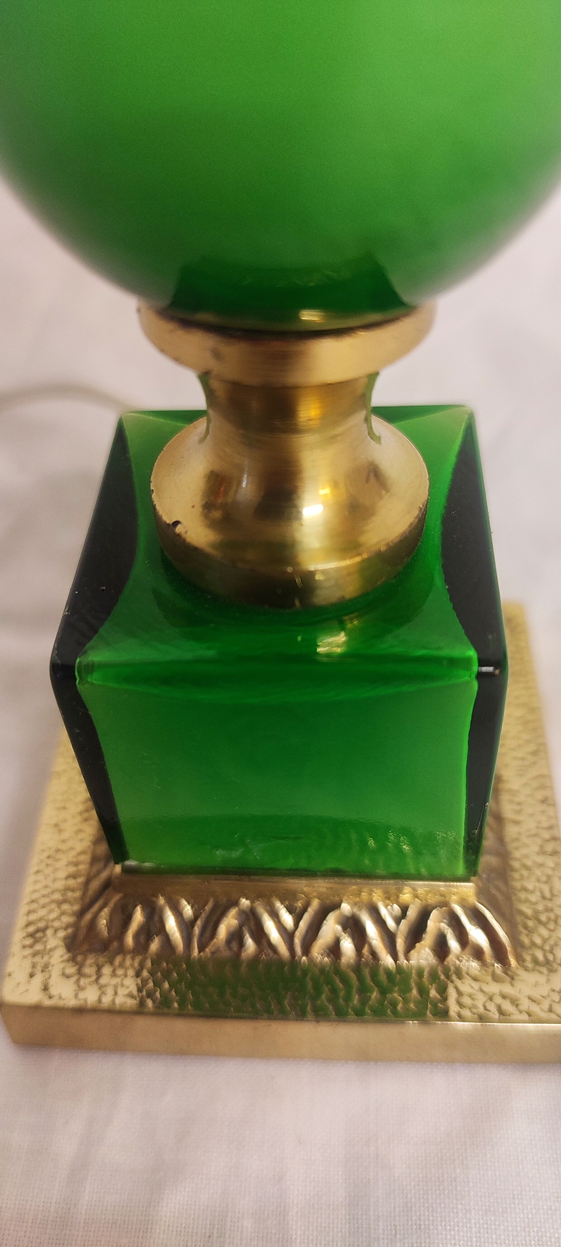 Glass and bronze table lamp, Spain, 1950