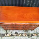 Louis XV style crossbow chest of drawers in cherry wood
