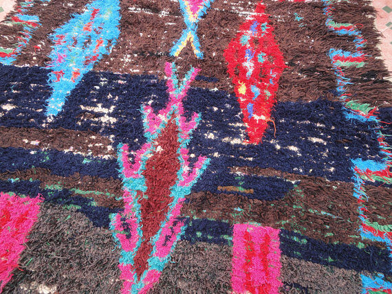 Carpet ancient azilal vintage Moroccan Berber 290 x 125 cm