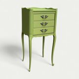 Pair of Louis XV style khaki bedside tables