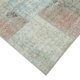Tapis anatolien fait à la main 171 cm x 241 cm patchwork bleu