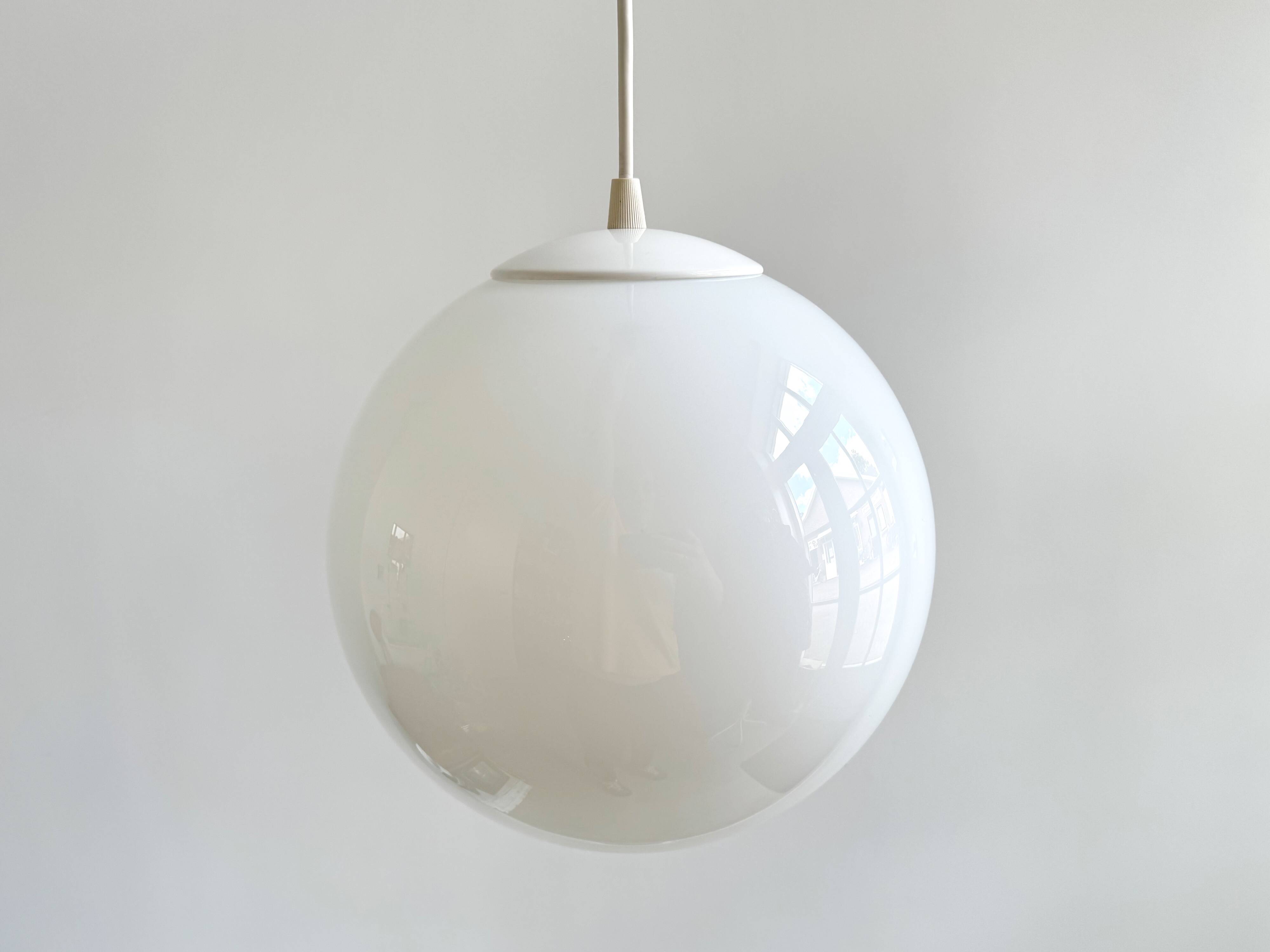 Vintage milk glass globe hanging lamp