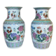 Pair of chinese porcelain vases pink family