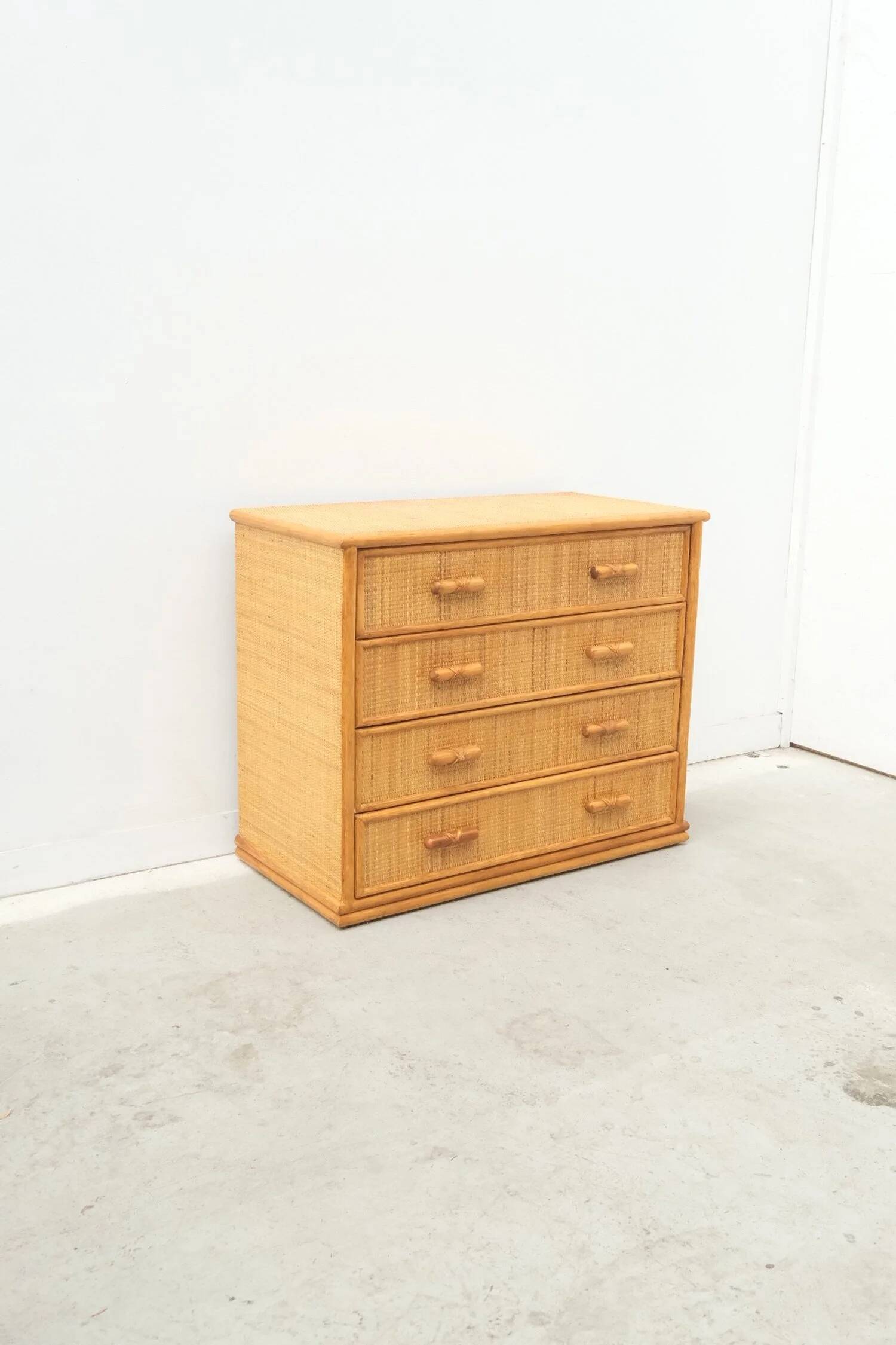 Commode en rotin, 1980