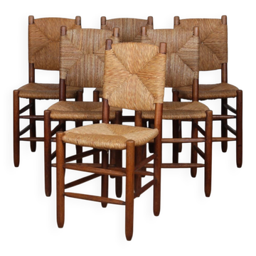 Set of 6 chairs, model Bauche no. 19, by Charlotte Perriand, 1950