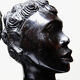 Couple of Malagasy busts in dark exotic wood, carved, craftsmanship from the 1940s to 1970s.