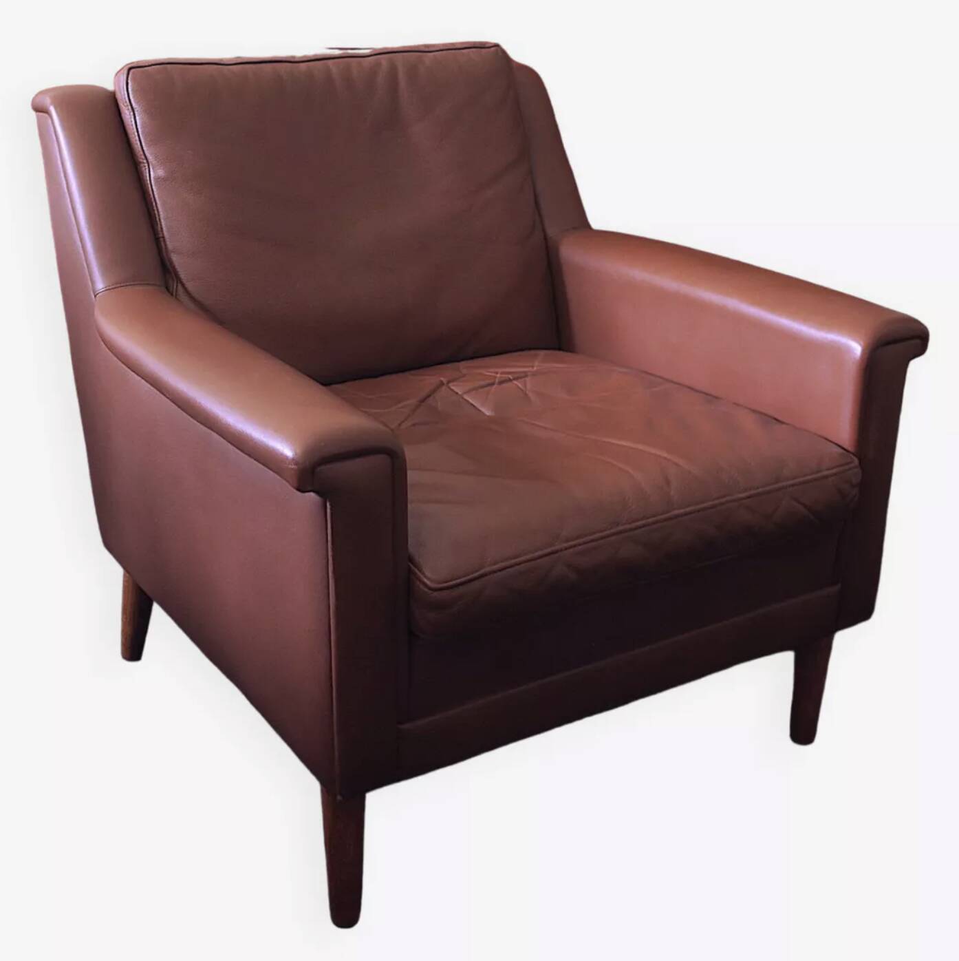 Mid-century leather armchair, Denmark, 1960s