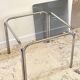 1970s coffee table glass and chrome steel