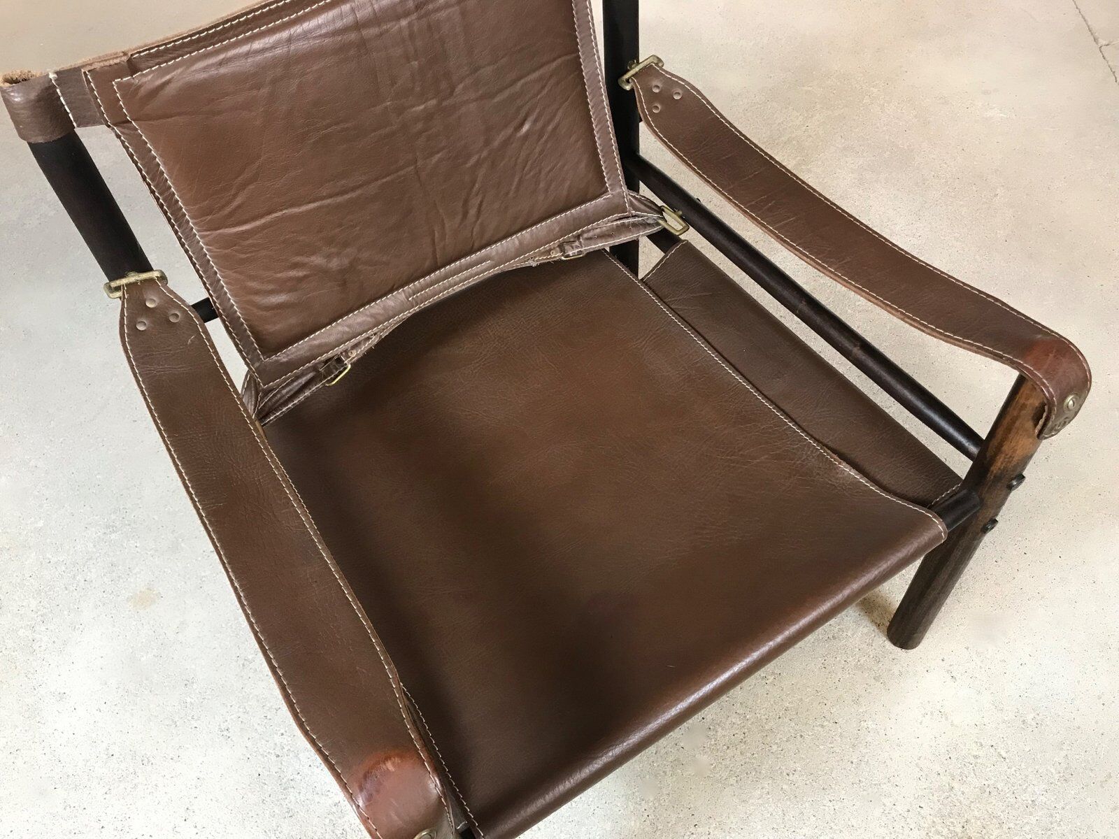 Model Sirocco leather safari chair by Arne Norell, 1960s