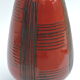 Vintage red ceramic vase scarified decoration elchinger 50' signed