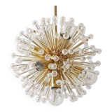 Two golden Sputnik ball chandeliers by Emil Stejnar, Austria, 1970s.