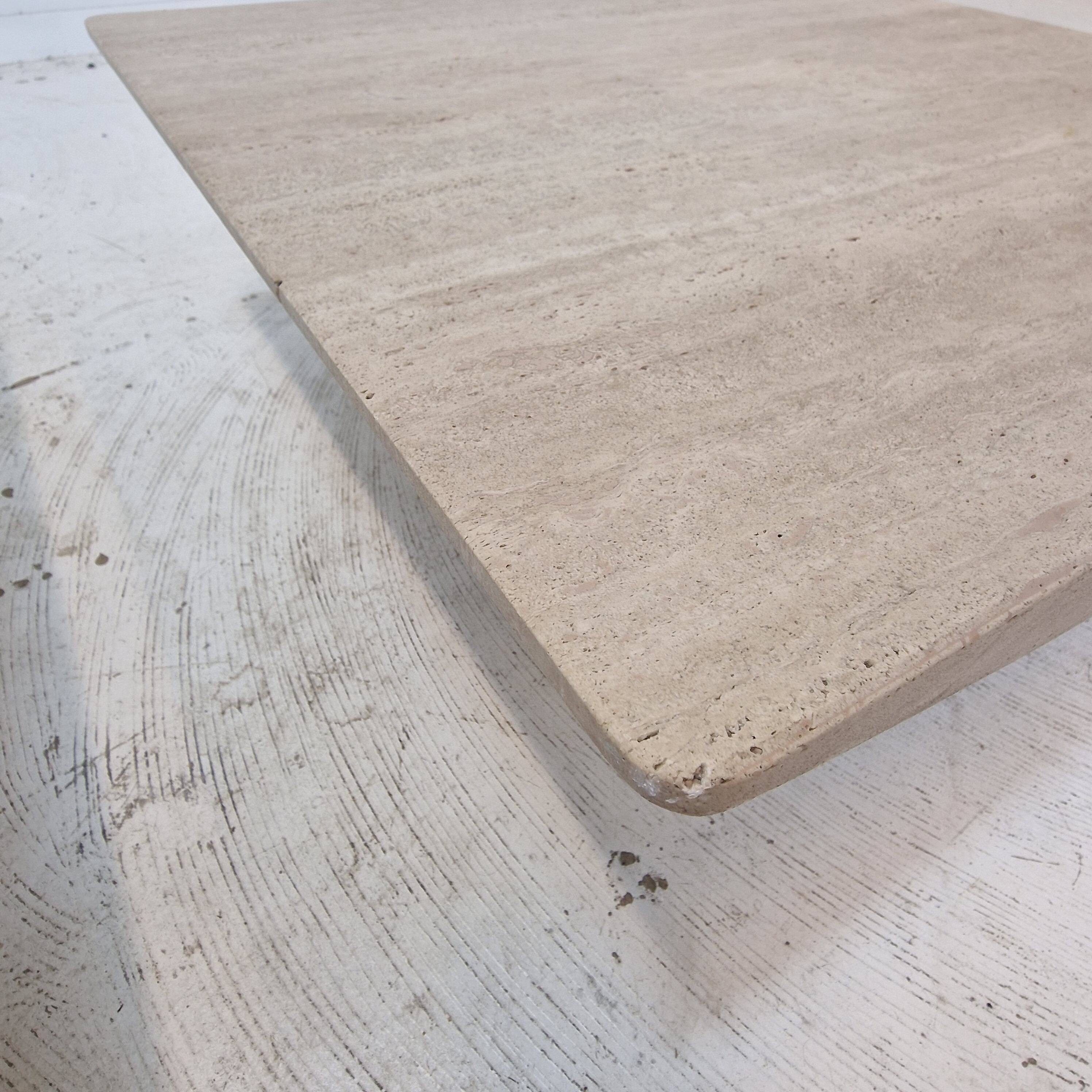 Set of 3 Italian Travertine Coffee or Side Tables, 1980s