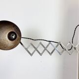Red Industrial Midcentury Scissor Wall Lamp, 1950s