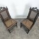 Pair of Louis XIII chairs in twisted oak with caning.