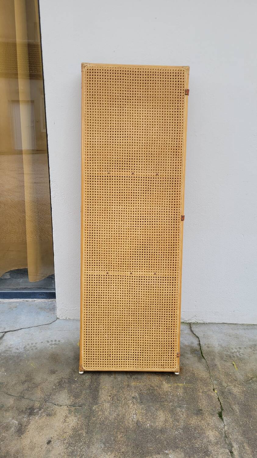 Vintage wicker claustra screen - 1950s