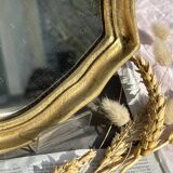 Vintage Golden Wood Carved Mirror in Louis XV Style