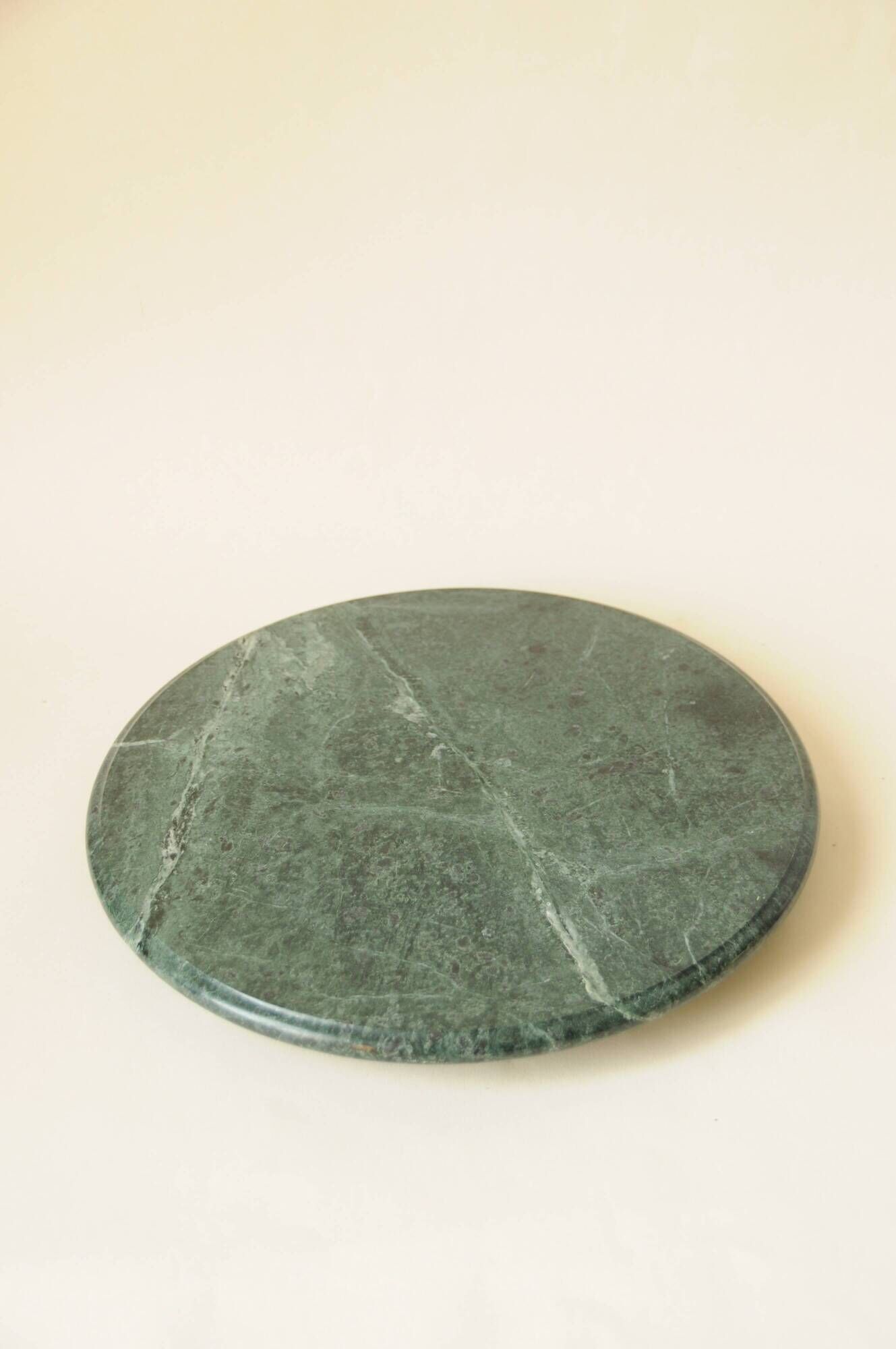 Plateau rond tournant en marbre vert – centre de table en pierre naturelle