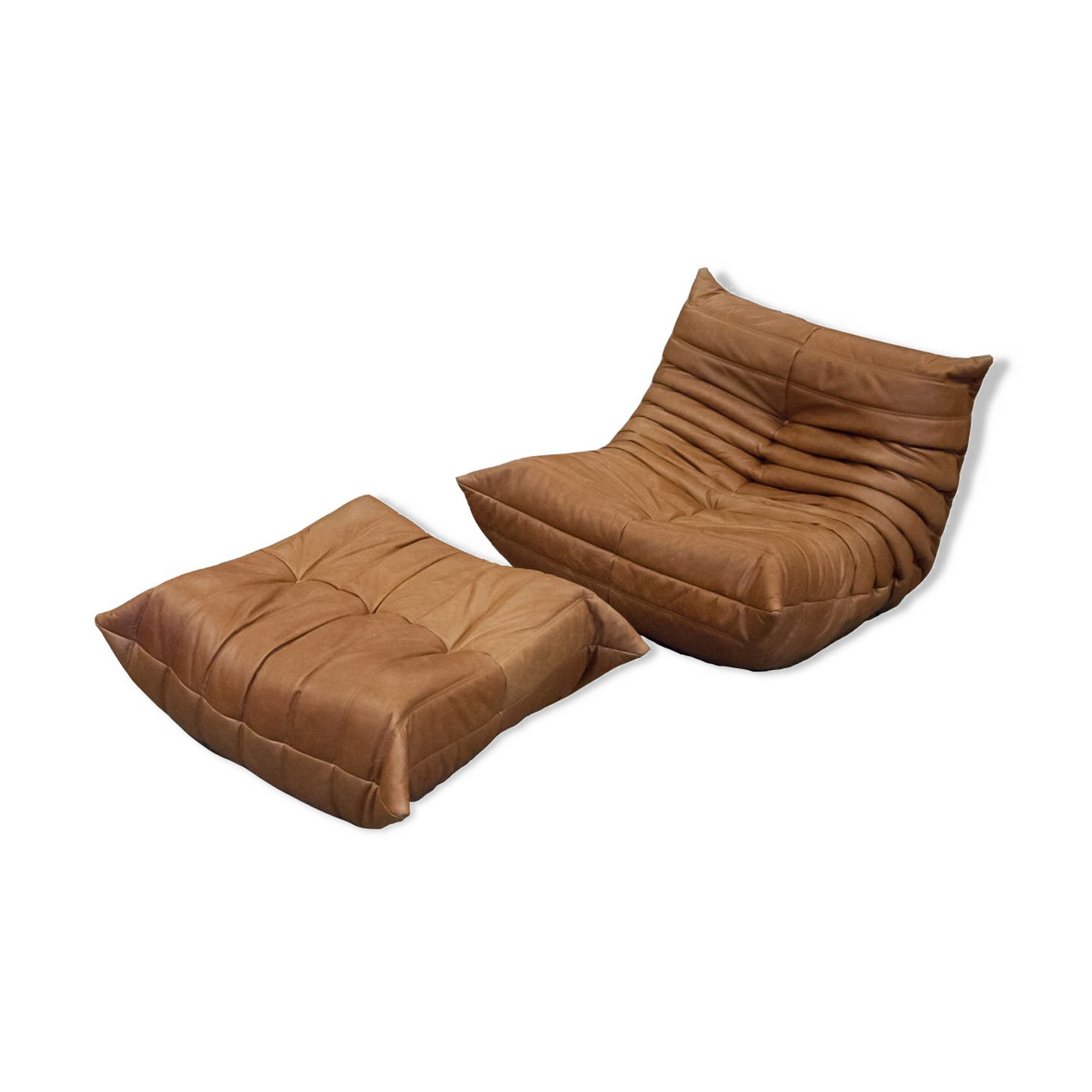 Armchair and ottoman Togo model designed by Michel Ducaroy 1973