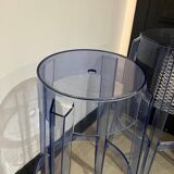 Charles ghost stackable high stool blue plastic / h 65 cm