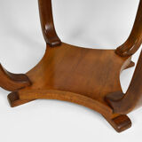 Art Deco round pedestal table in walnut veneer, circa 1930